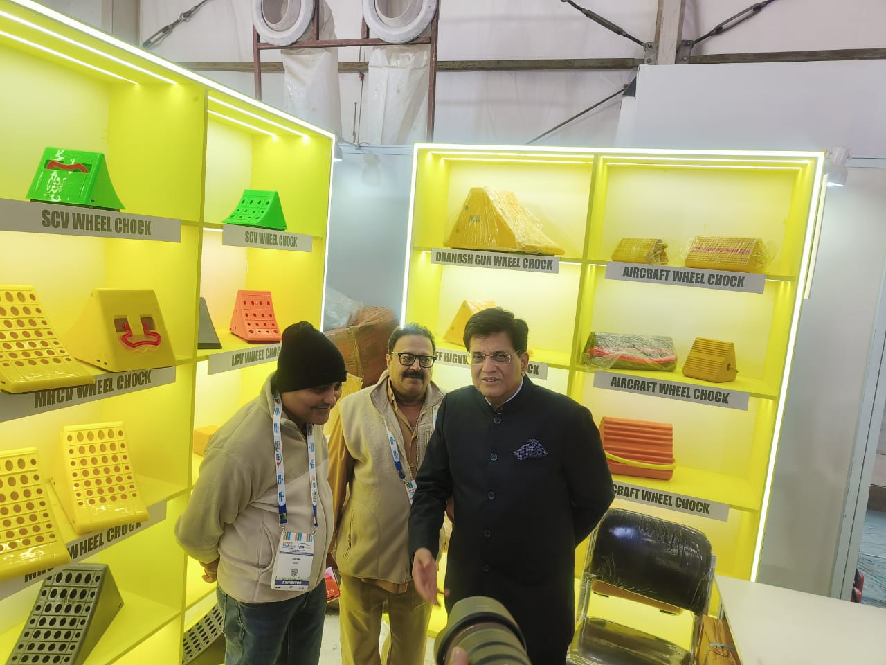Commerce Minister Piyush Goyal at Rohnil stall — Bharat Mobility 2025